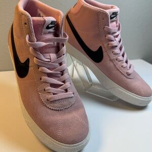 Nike Women's Pink and Black High-Top Sneakers